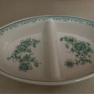 PIONEER Green Floral Divided Dish